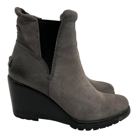 Sorel After Hours Gray Suede Wedge Heel Casual Ankle Boots Women’s 6.5 - Picture 7 of 15